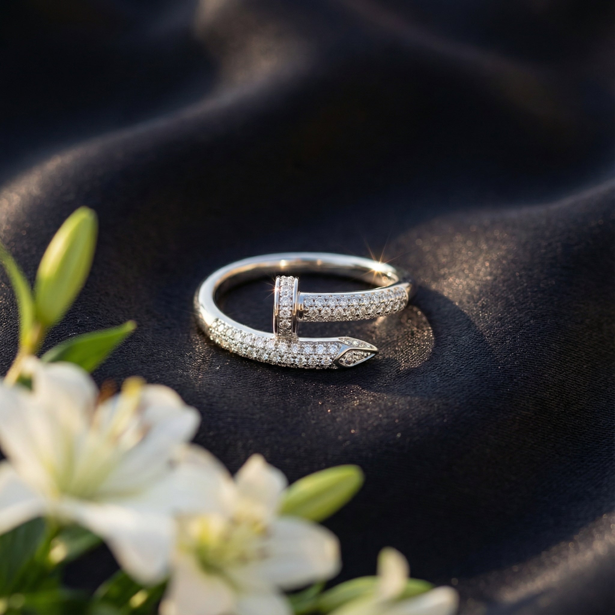 Korean Pavã© Artisan Nail Wrap Ring : YUFSRG210