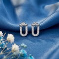 Korean Minimalist U-Link Stud Earrings : YUFSER251