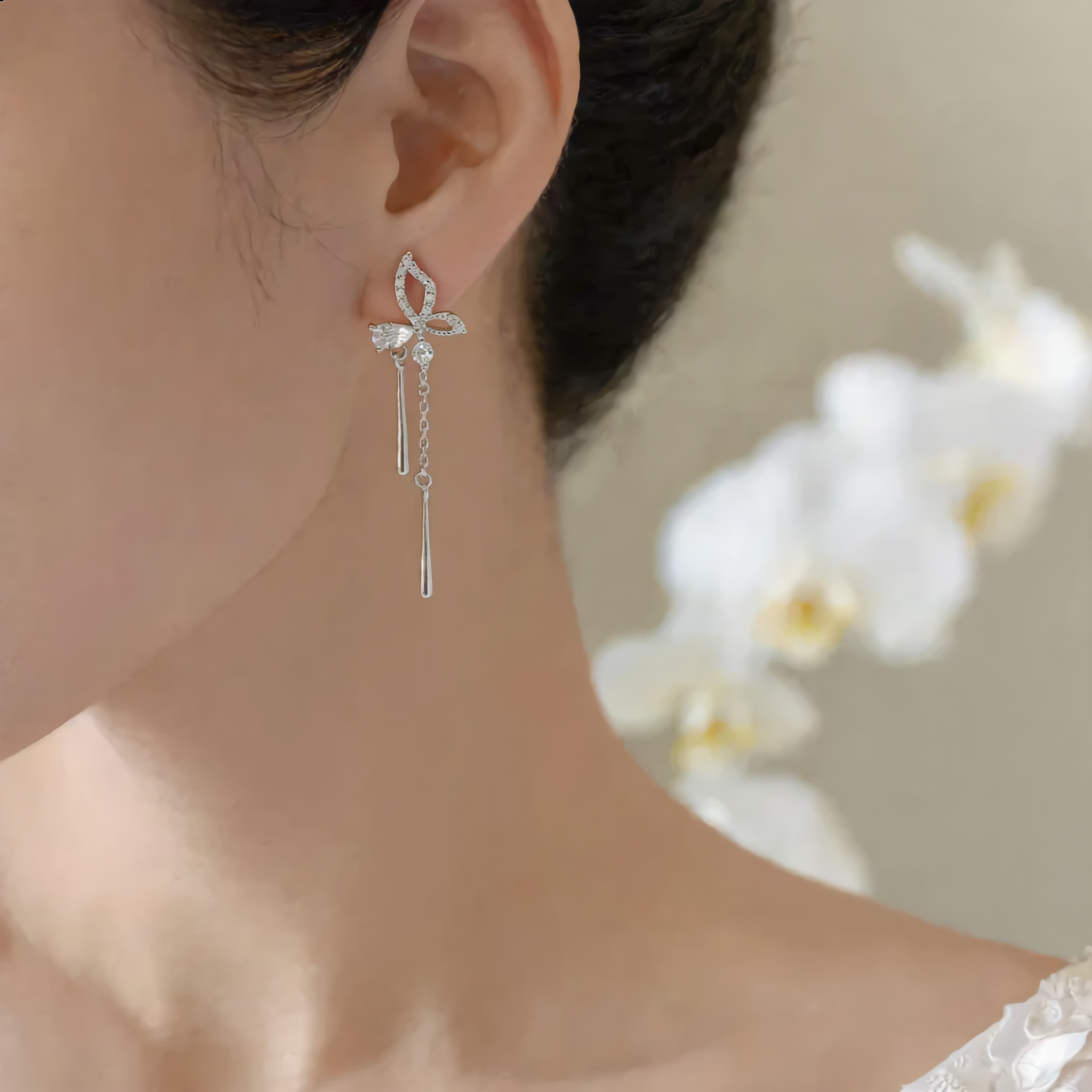 Crystal Blossom Chain Drop : YUFSER229