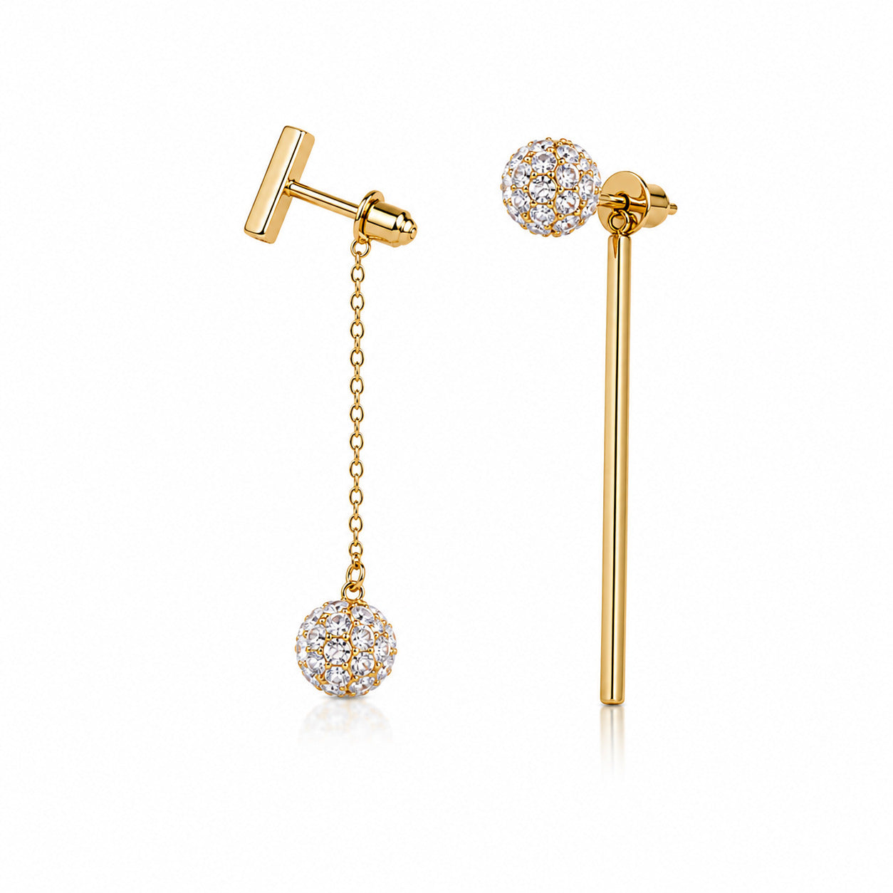 Korean Crystal Tassel & Bar Mismatched Set