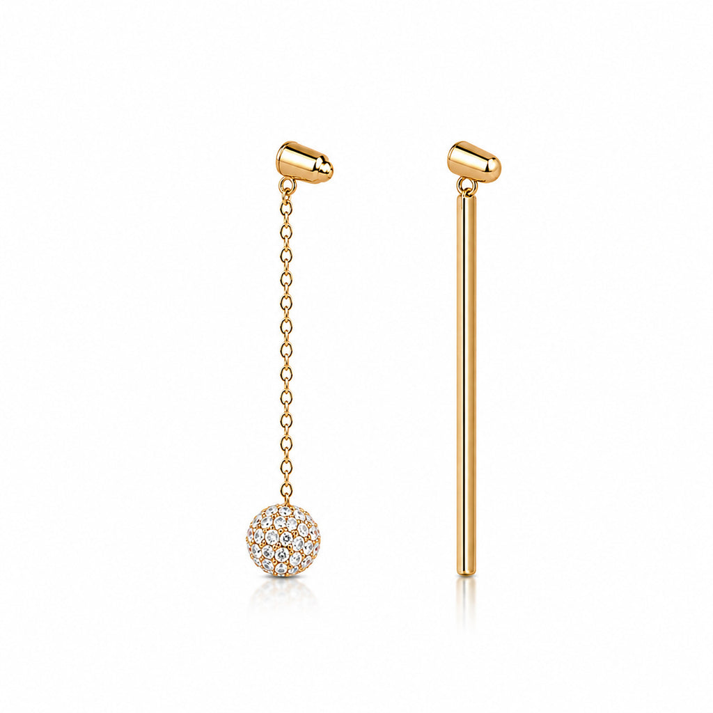 Korean Crystal Tassel & Bar Mismatched Set