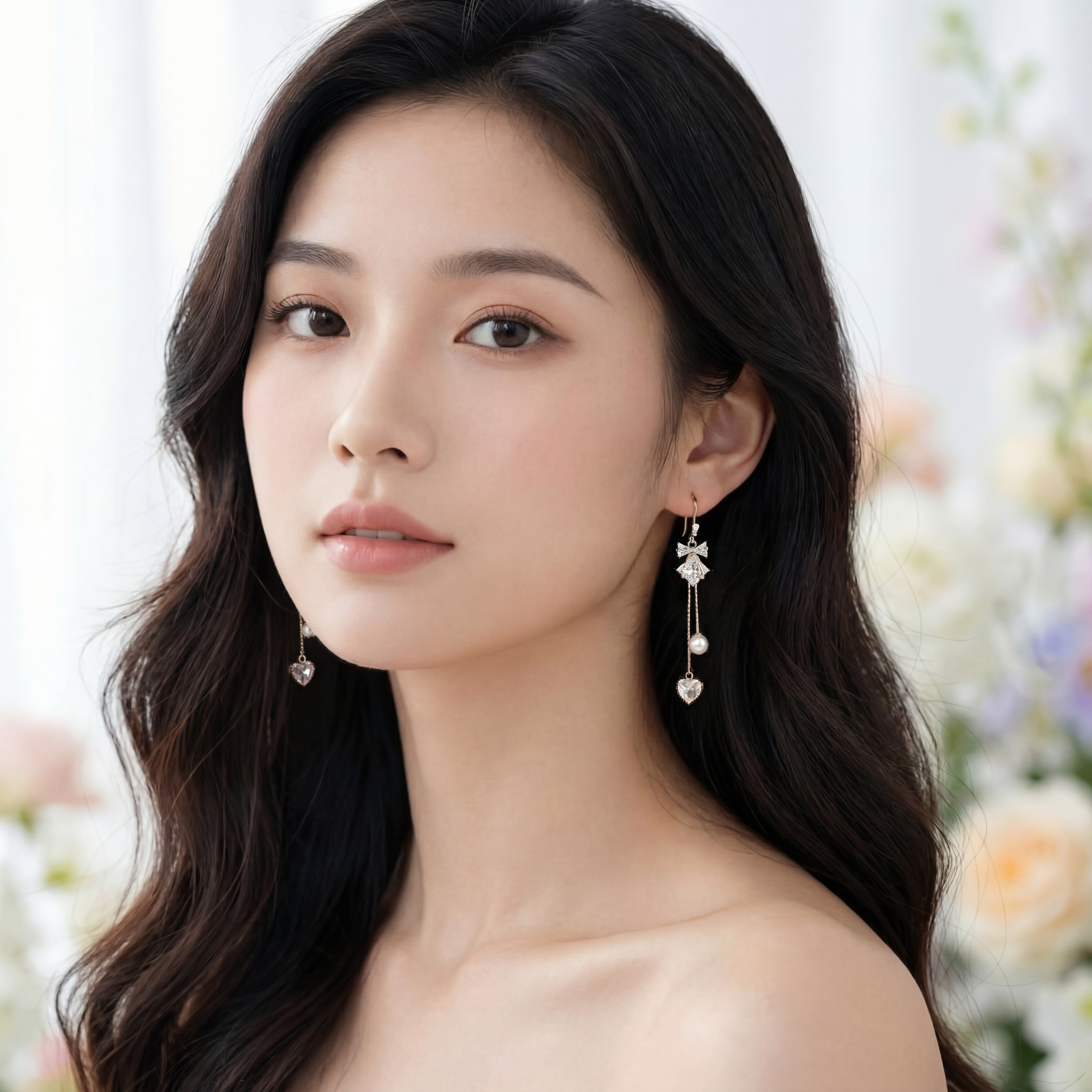 Korean Celestial Stream  Pearl Drop Earrings