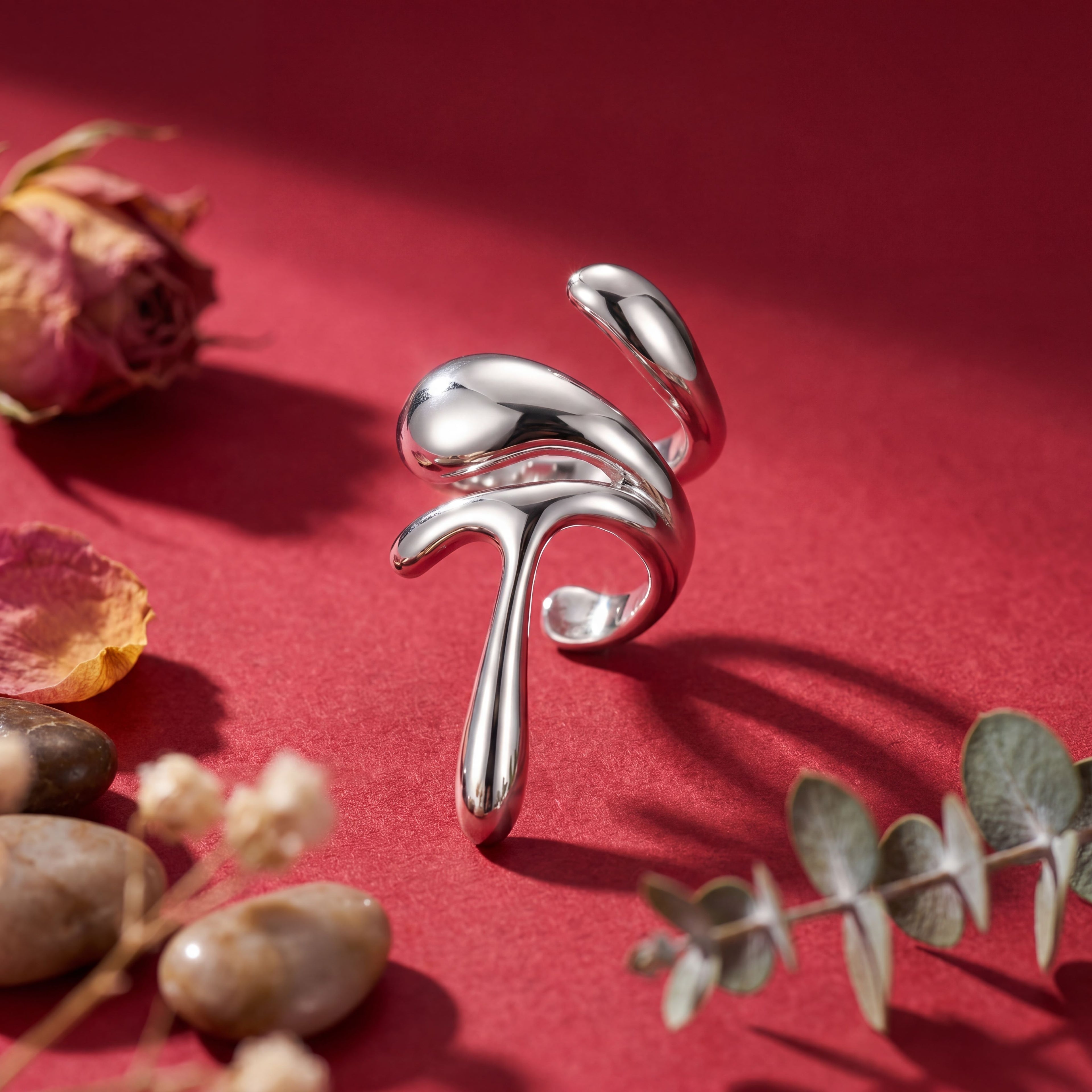Korean Fluid Wave Left Ear Cuff