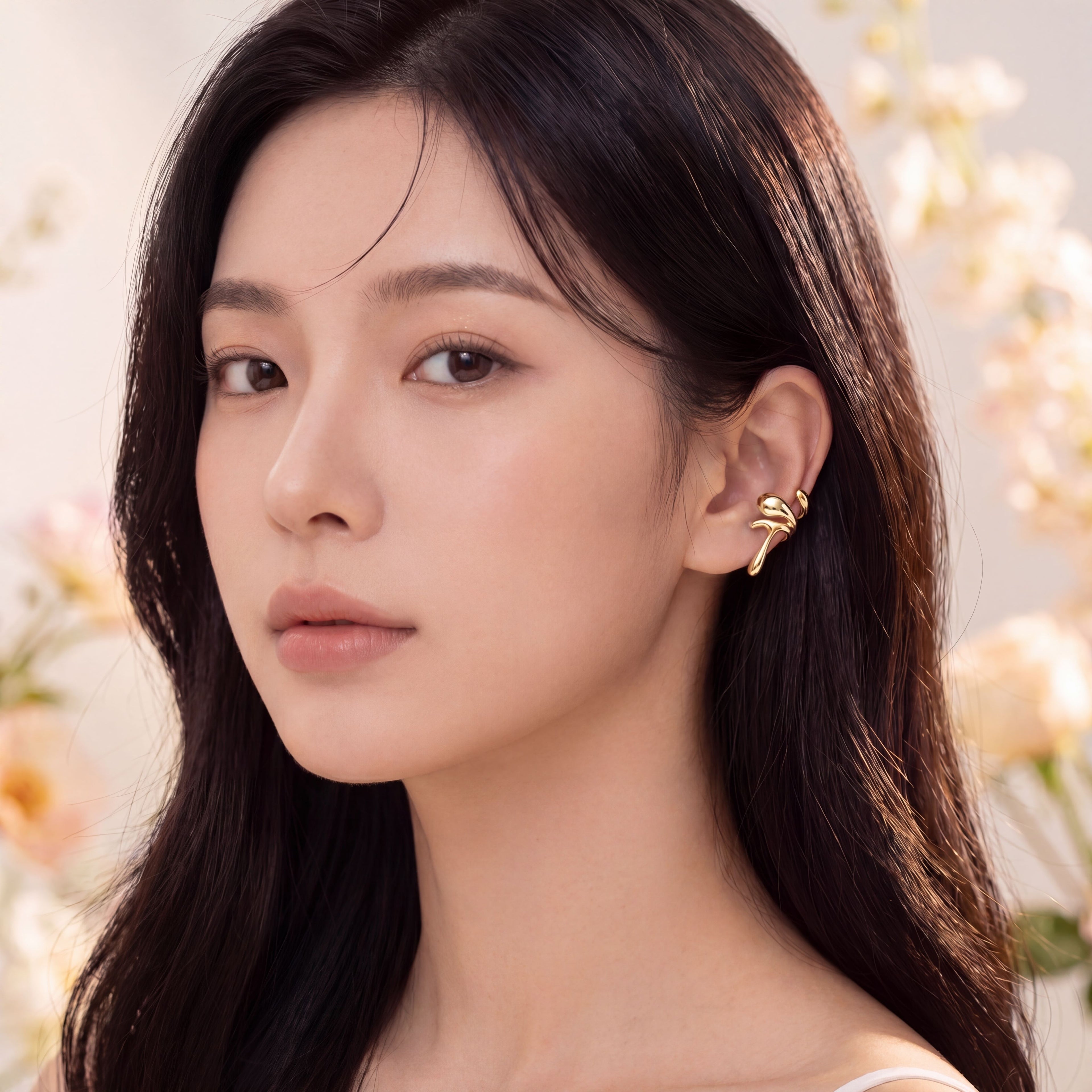 Korean Fluid Wave Left Ear Cuff