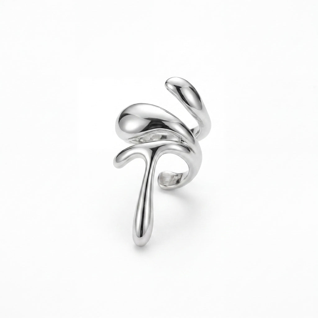 Korean Fluid Wave Left Ear Cuff