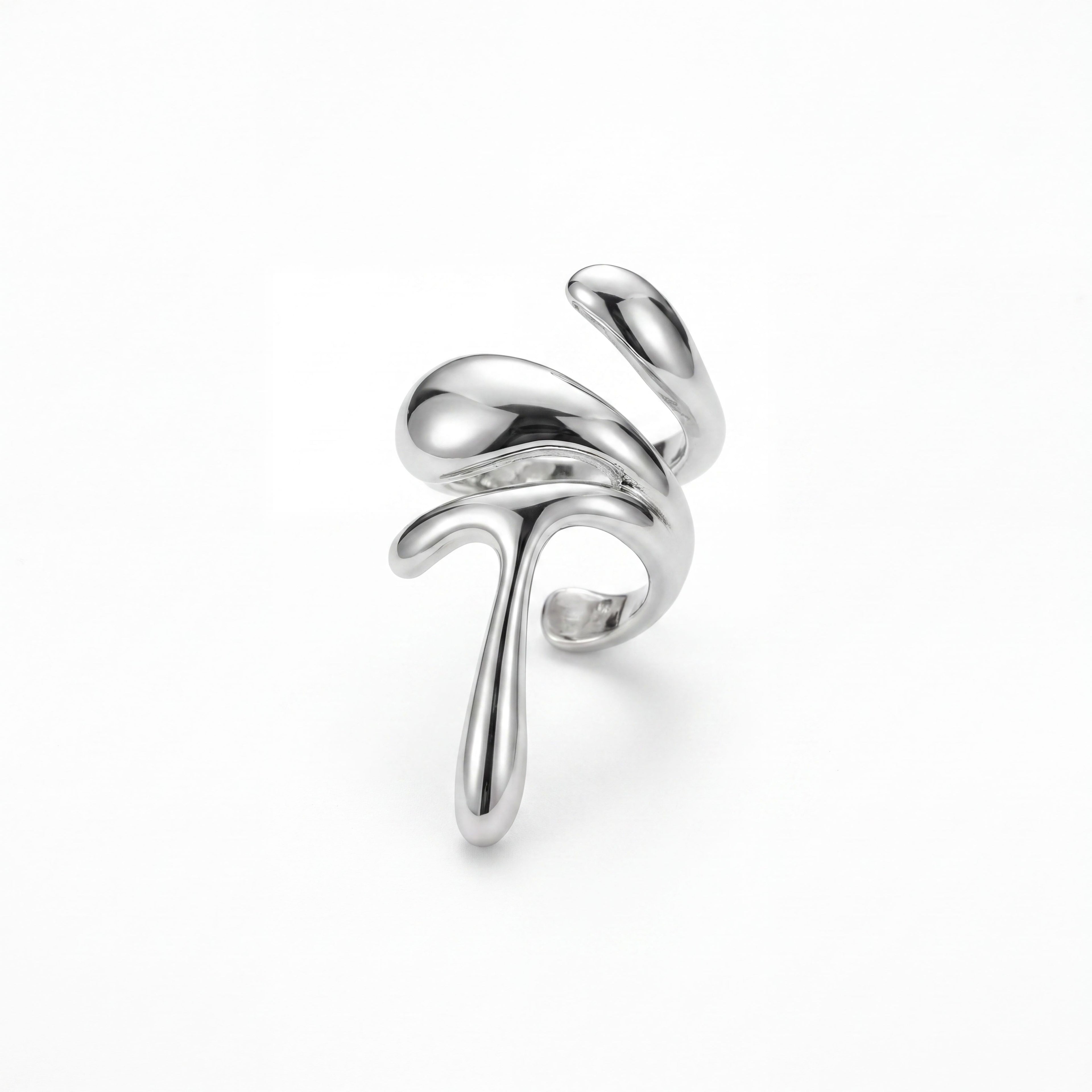 Korean Fluid Wave Left Ear Cuff