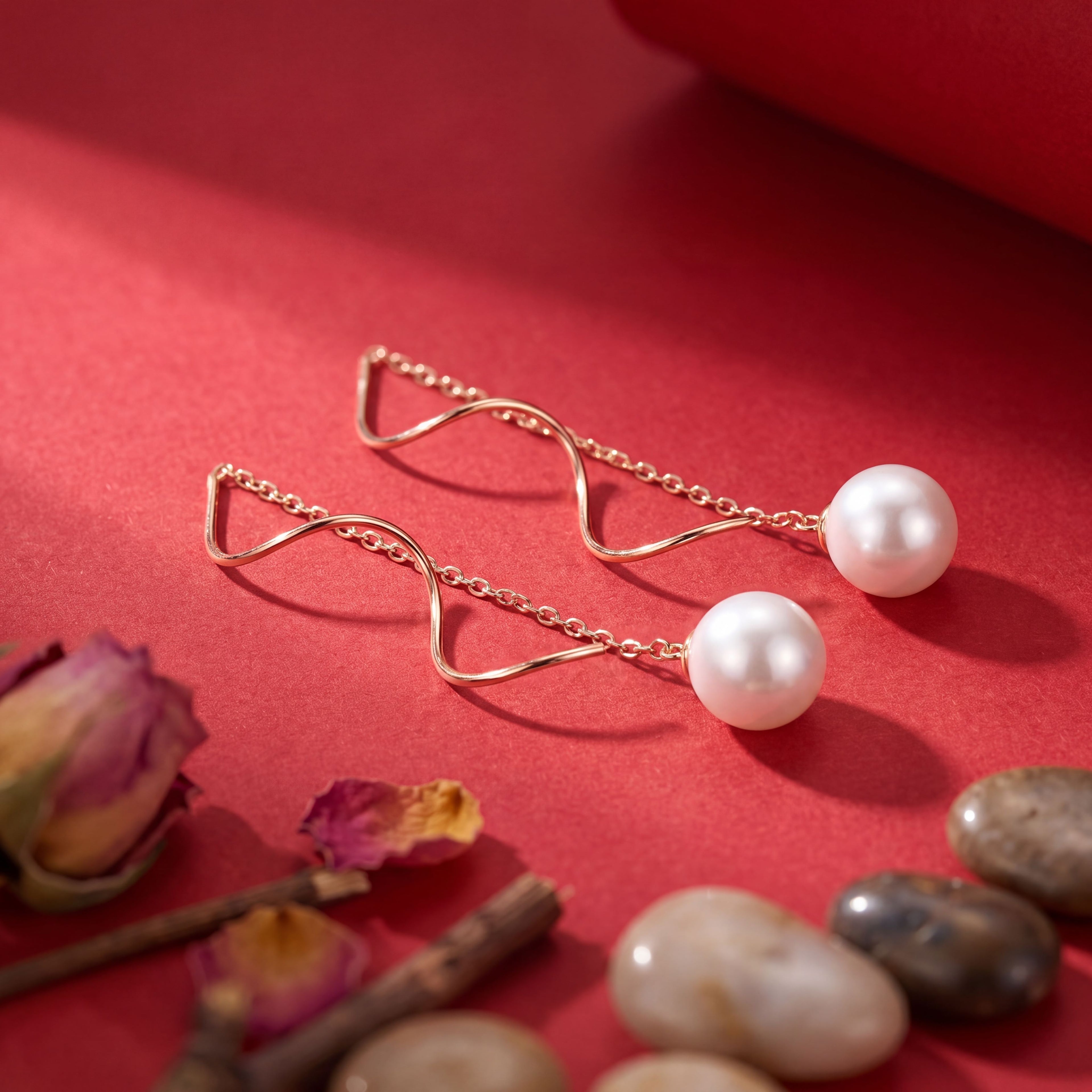 Korean Minimalist Pearl Threader Earrings