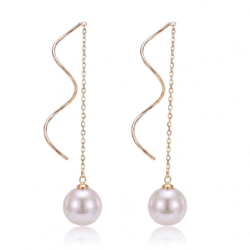 Korean Minimalist Pearl Threader Earrings