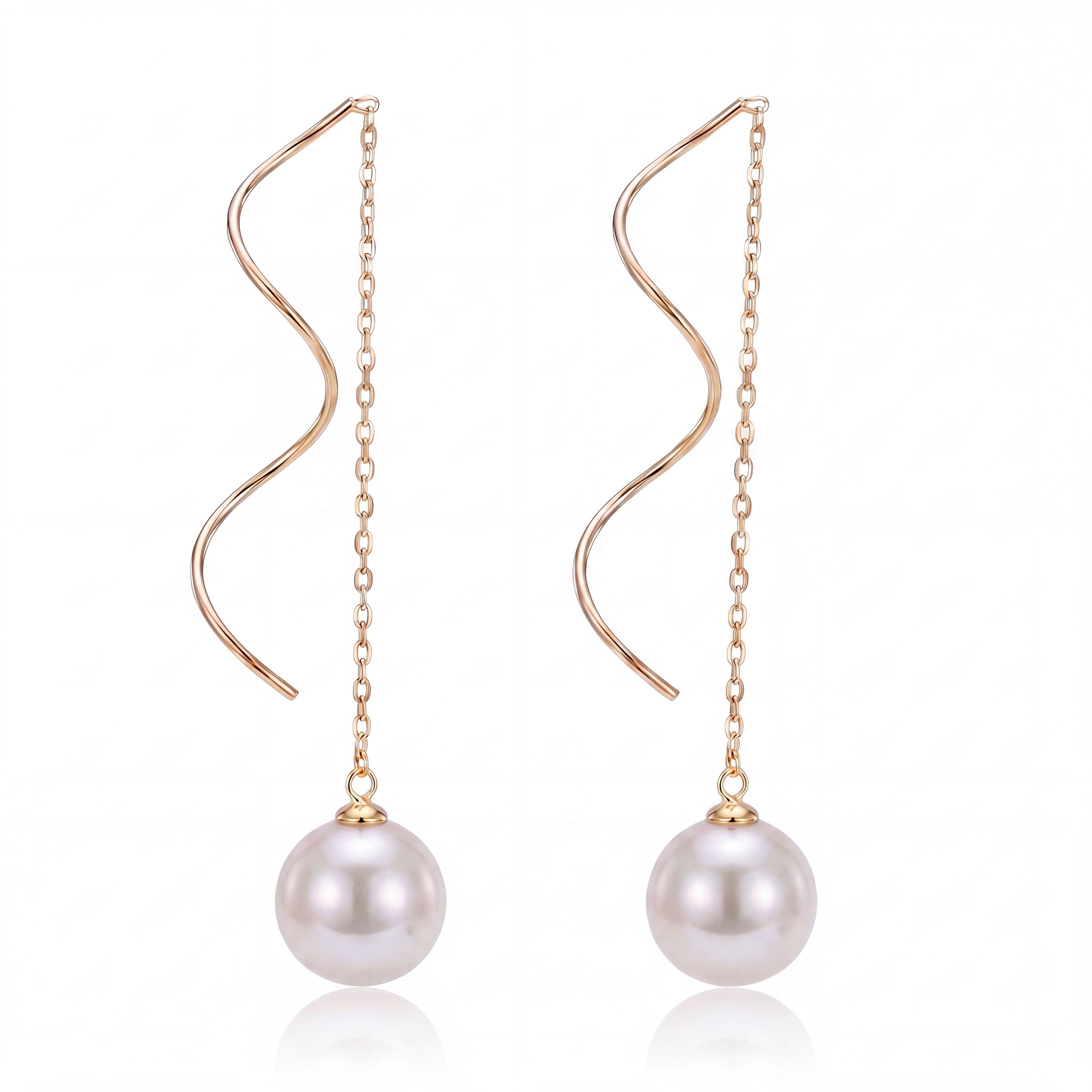 Korean Minimalist Pearl Threader Earrings