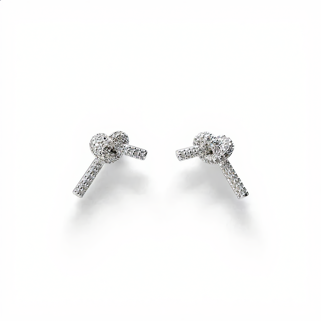Pave Knot  Stud Earrings : YUFSER238