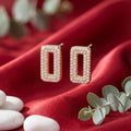 The Pave Rectangle Link Earrings