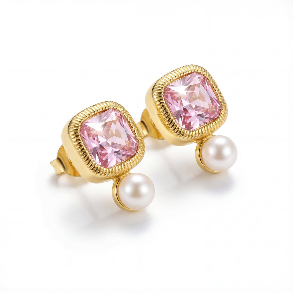 Blushing Halo Gem & Pearl Cuff