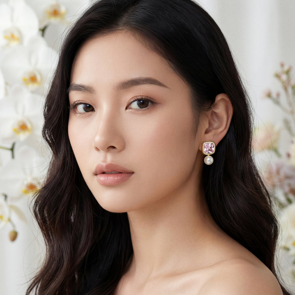 Blushing Halo Gem & Pearl Cuff