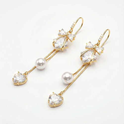 Celestial Stream  Pearl Drop Earrings