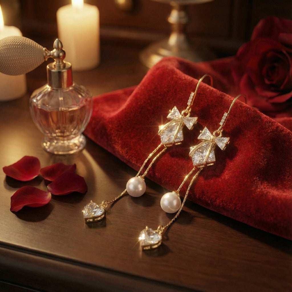 Celestial Stream  Pearl Drop Earrings