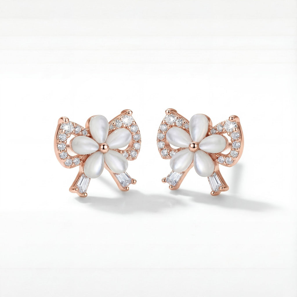 Dainty Petal Bow Studs