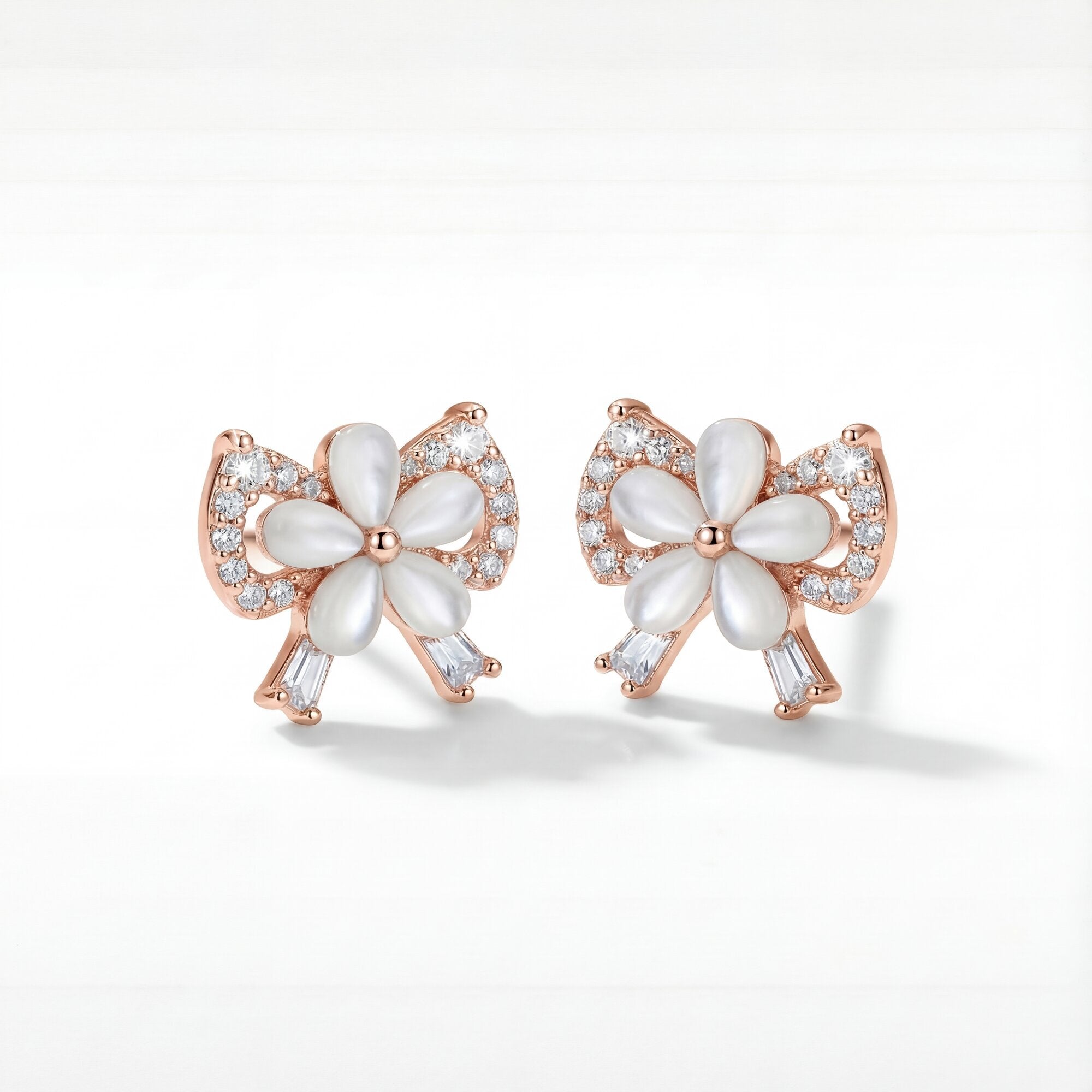 Dainty Petal Bow Studs