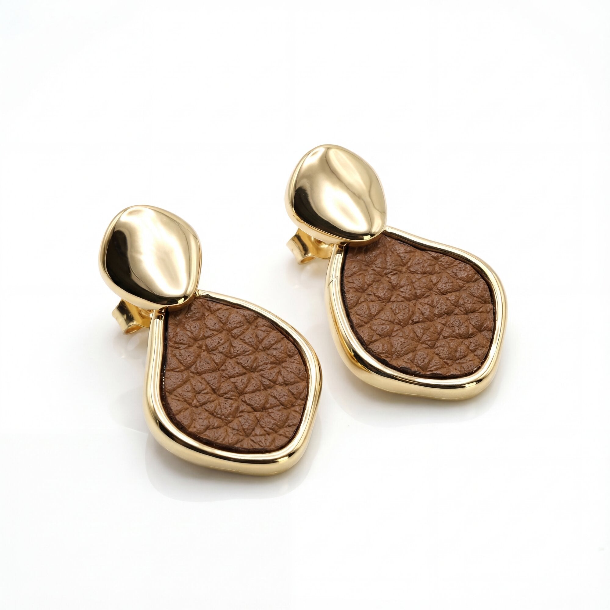 Textured Luxe L eather Earrings