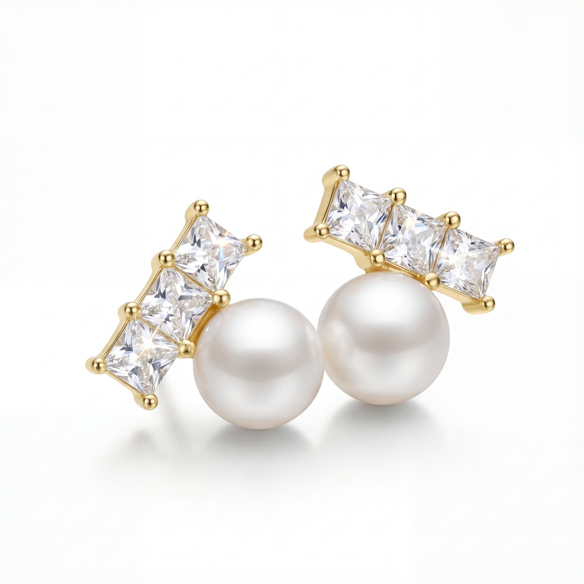 Modern muse ,Bar and Pearl stud.