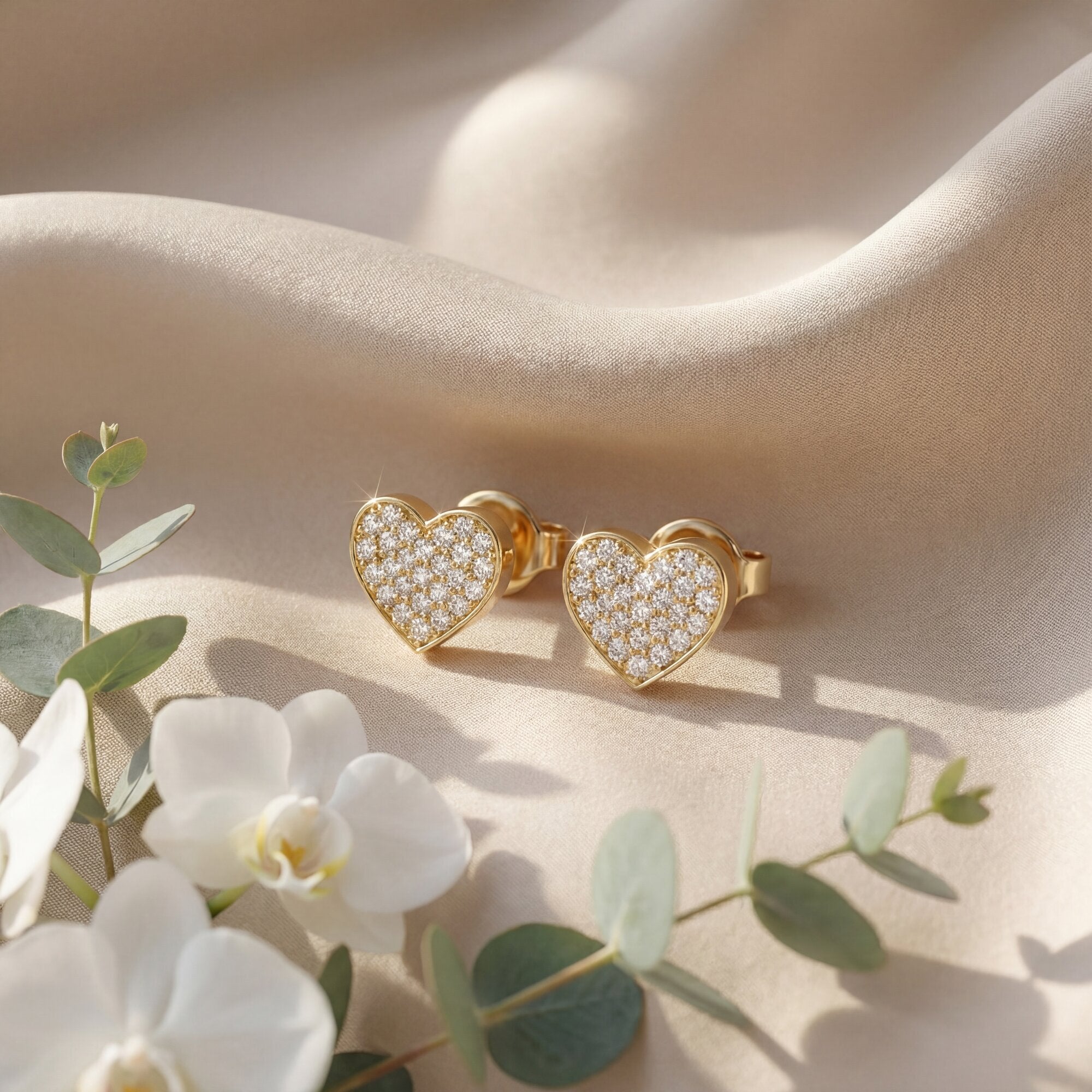 The "Golden Love" Pave Studs