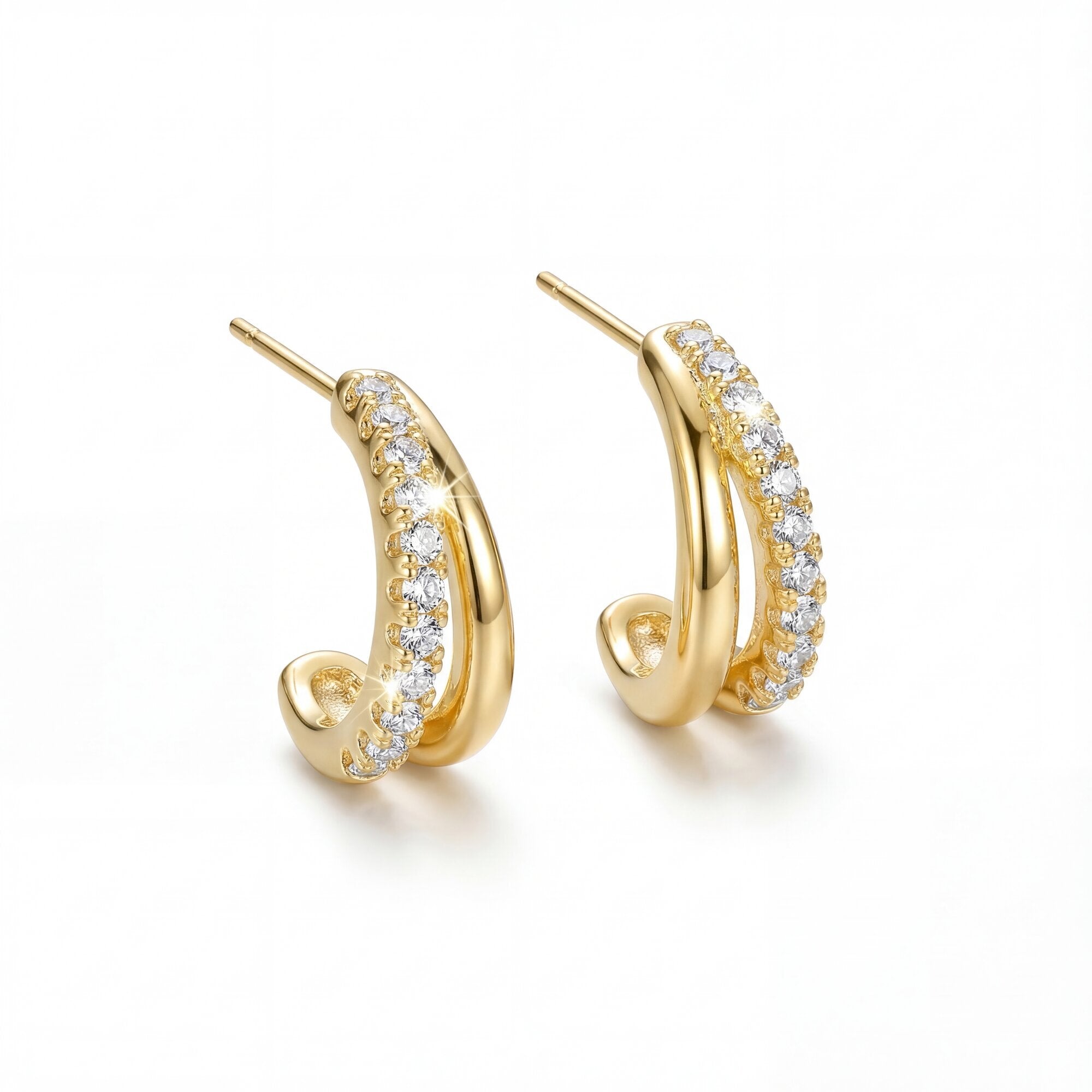 The Dual-Tone Pave Split Hoops