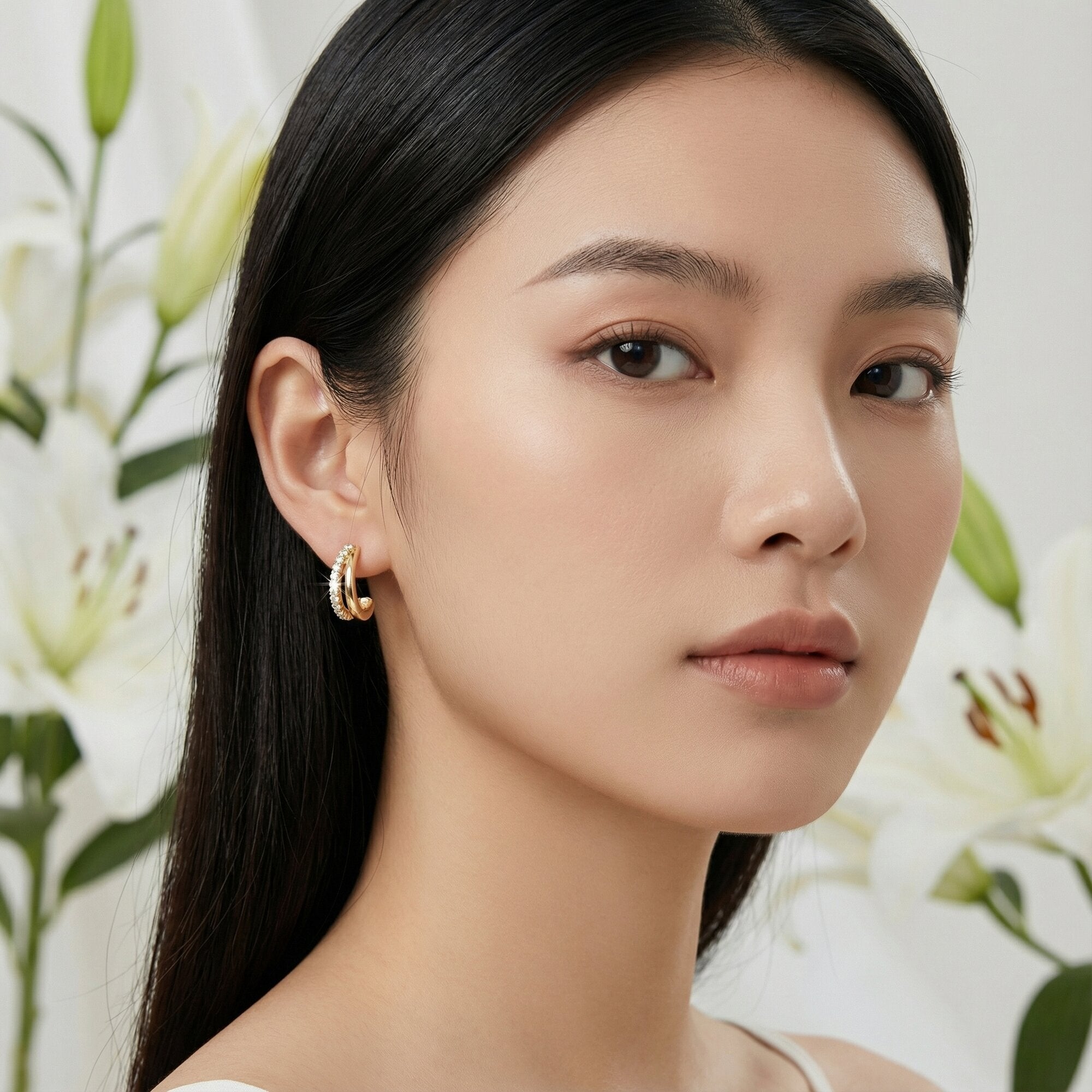 The Dual-Tone Pave Split Hoops