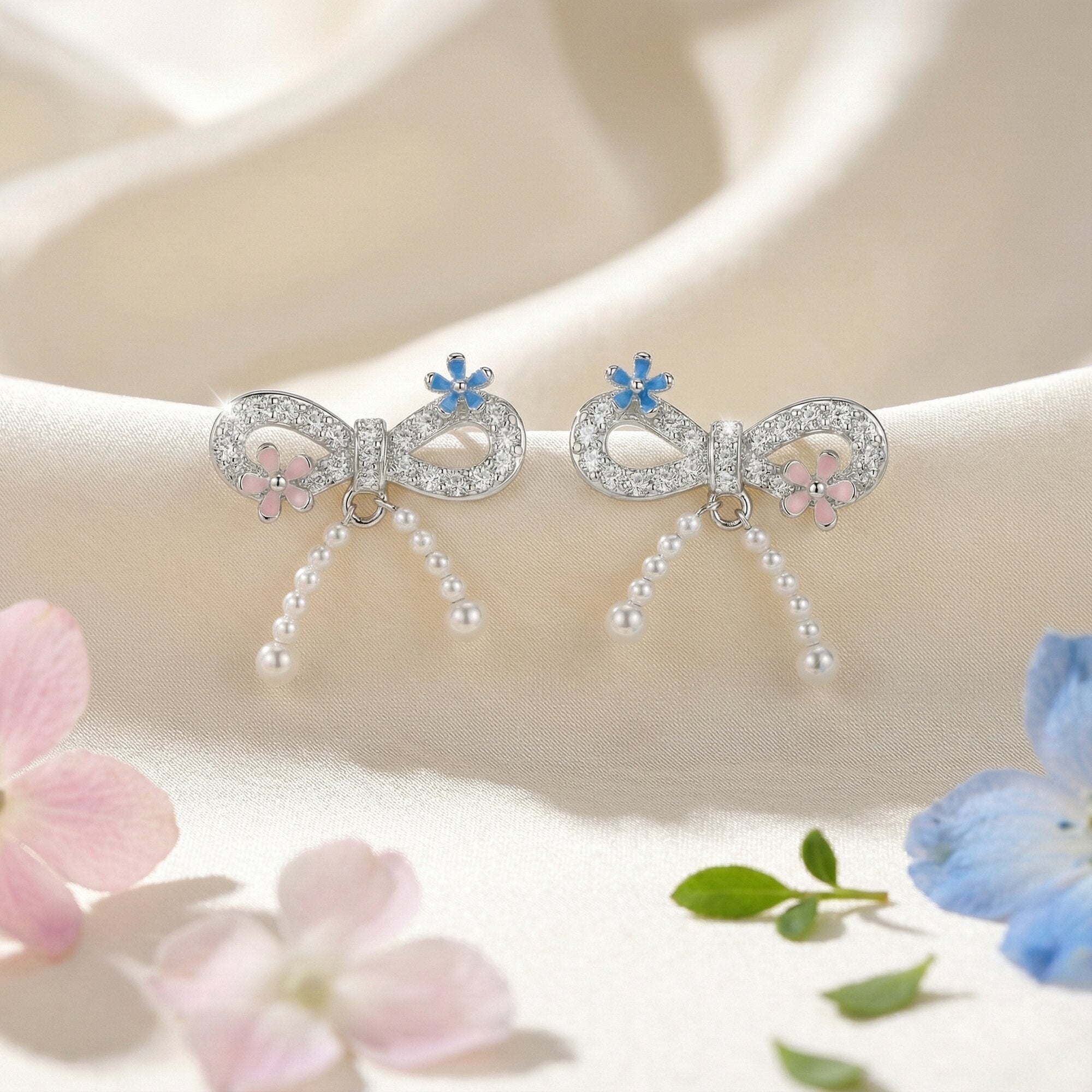 Fairy Dust,  Pavé Bow Ear Clips
