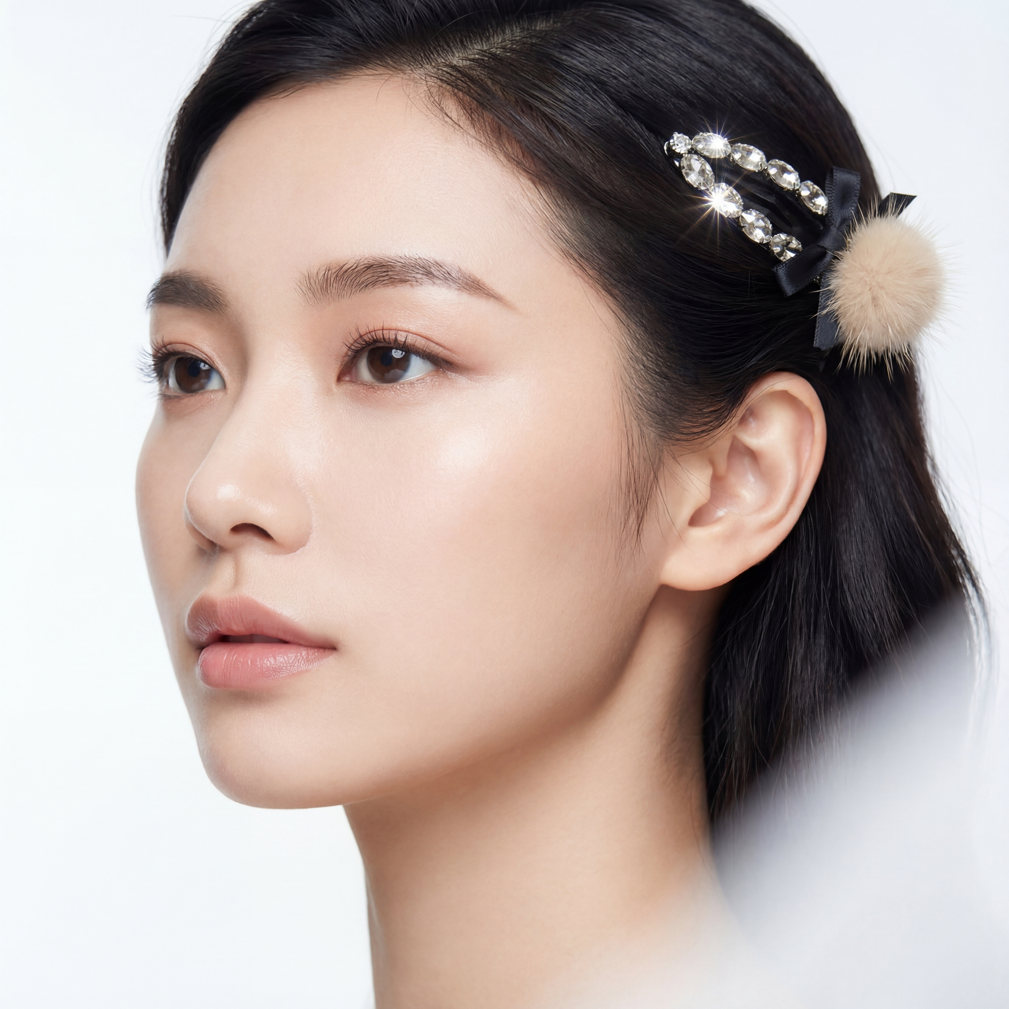 Sparkle Pom Pom Hair clip