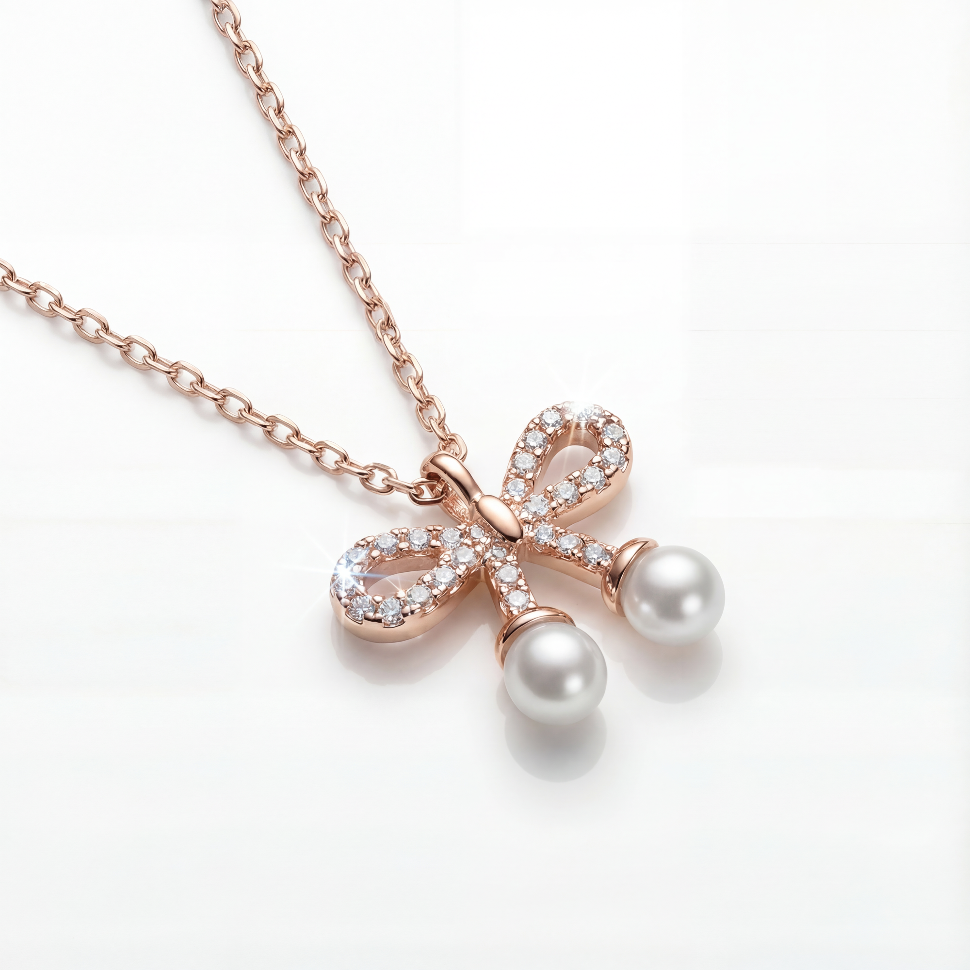 Sparkle Studded bow with Pearl Drop