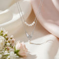 The "Mariposa" Layered Pearl & Butterfly Necklace