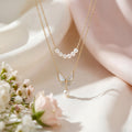 The "Mariposa" Layered Pearl & Butterfly Necklace