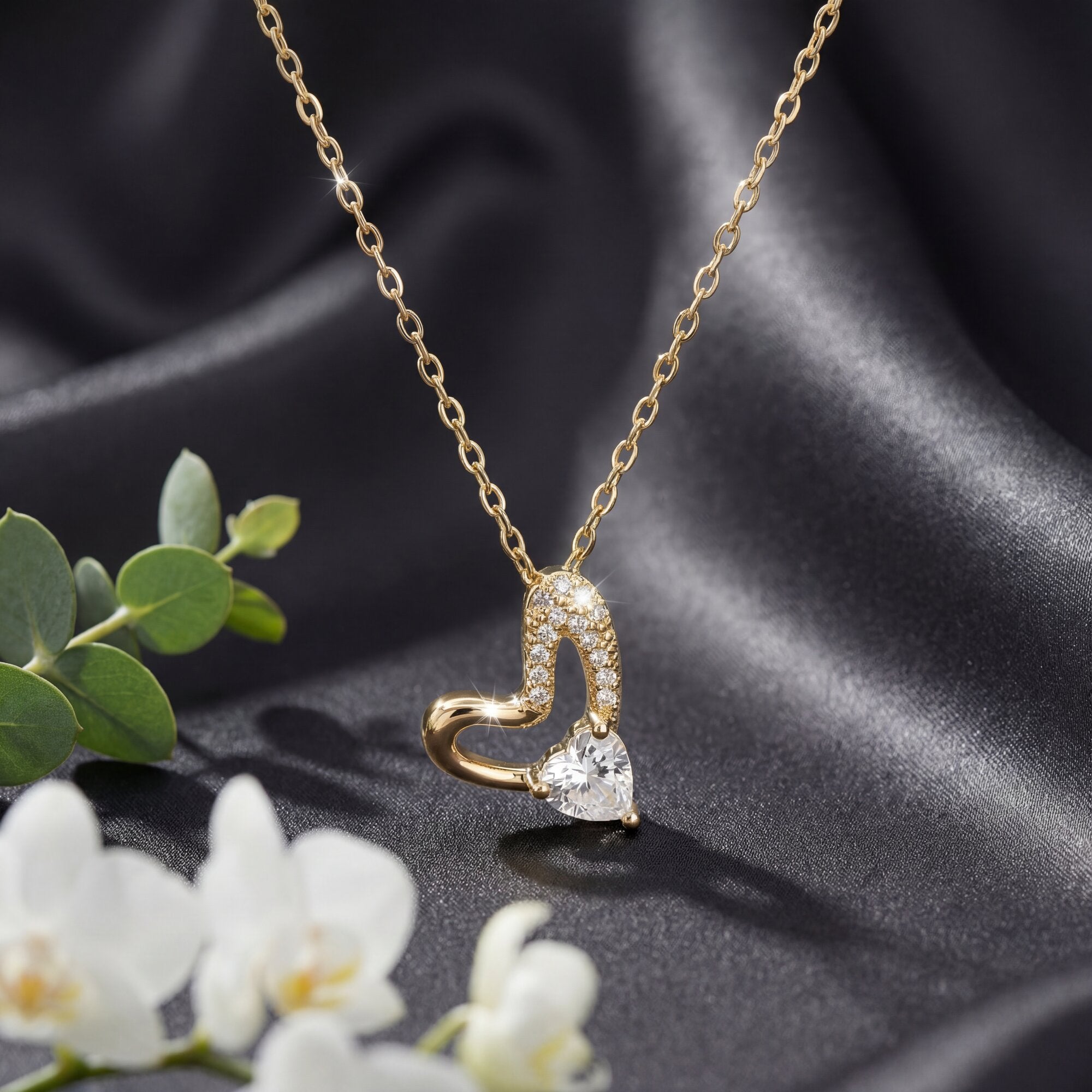 The Fluid Heart Pendant, Modern Love Solitaire