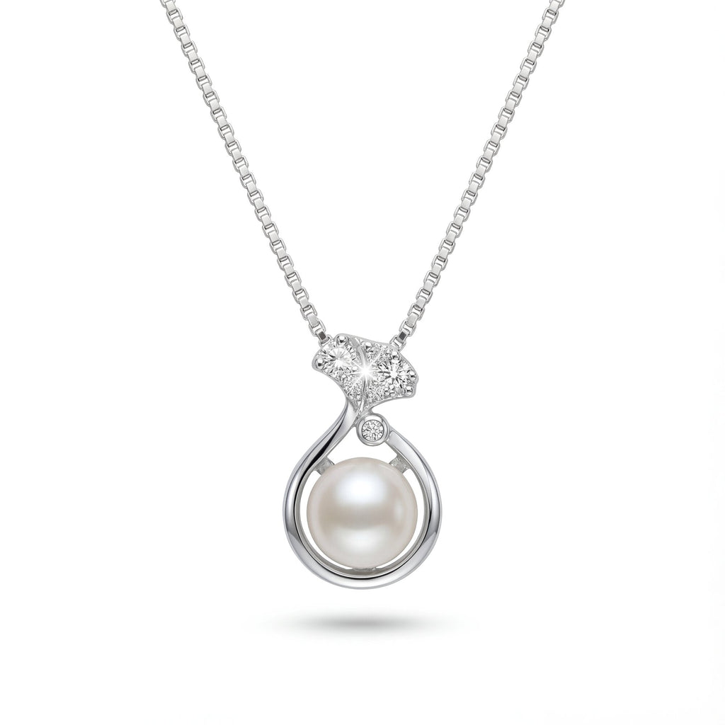 The Luna Pearl & Crystal Pendant Necklace