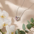The Pastel Romance Multi-Gem Open Heart Necklace