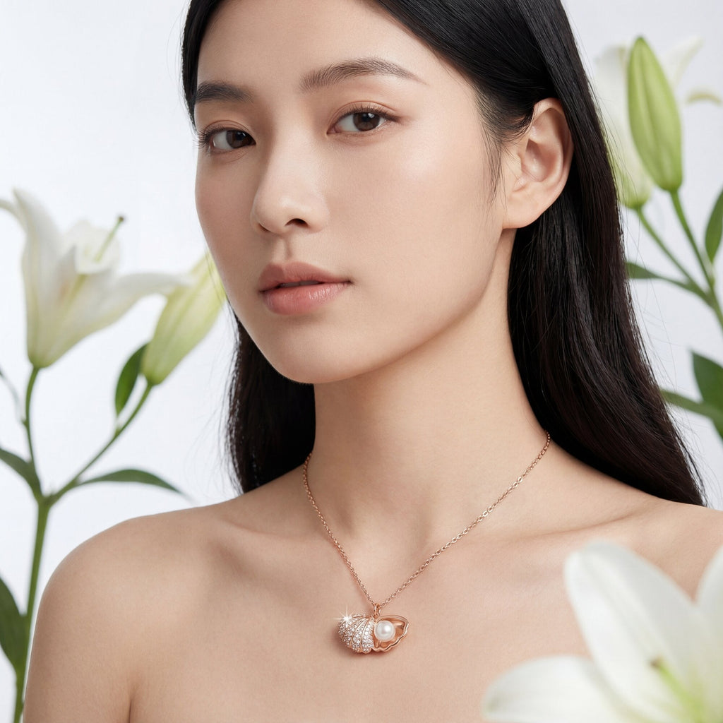 The "Mermaid's Treasure" Double Shell & Pearl Necklace