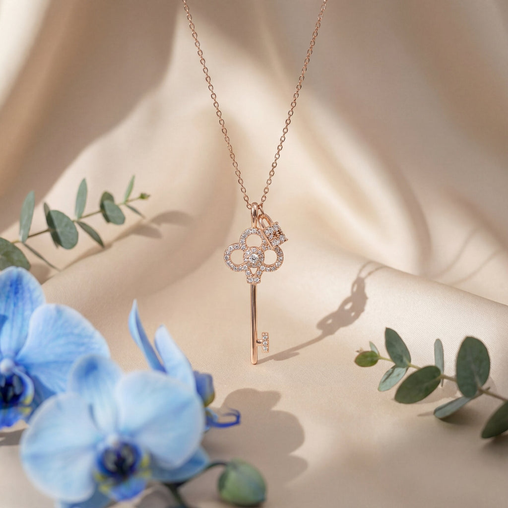"Secret Garden" Key & Lock Necklace