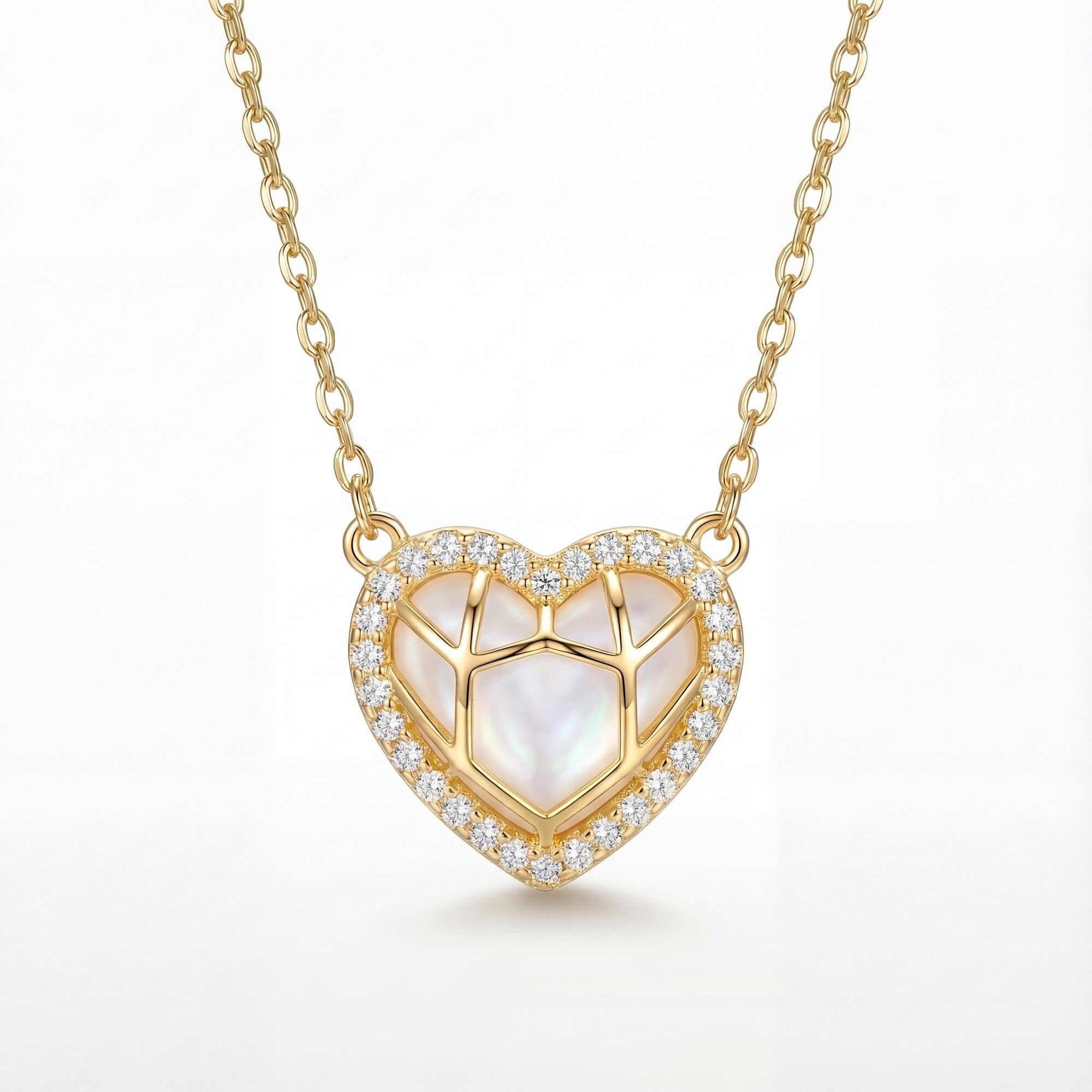 The "Mosaic" Geometric Heart Necklace