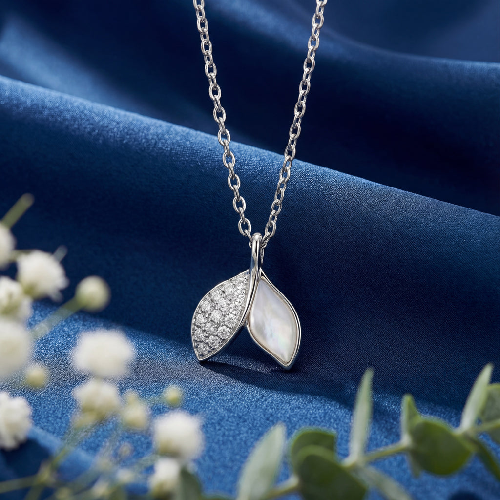 Korean Dual-Leaf Pendant : YUFSNL234