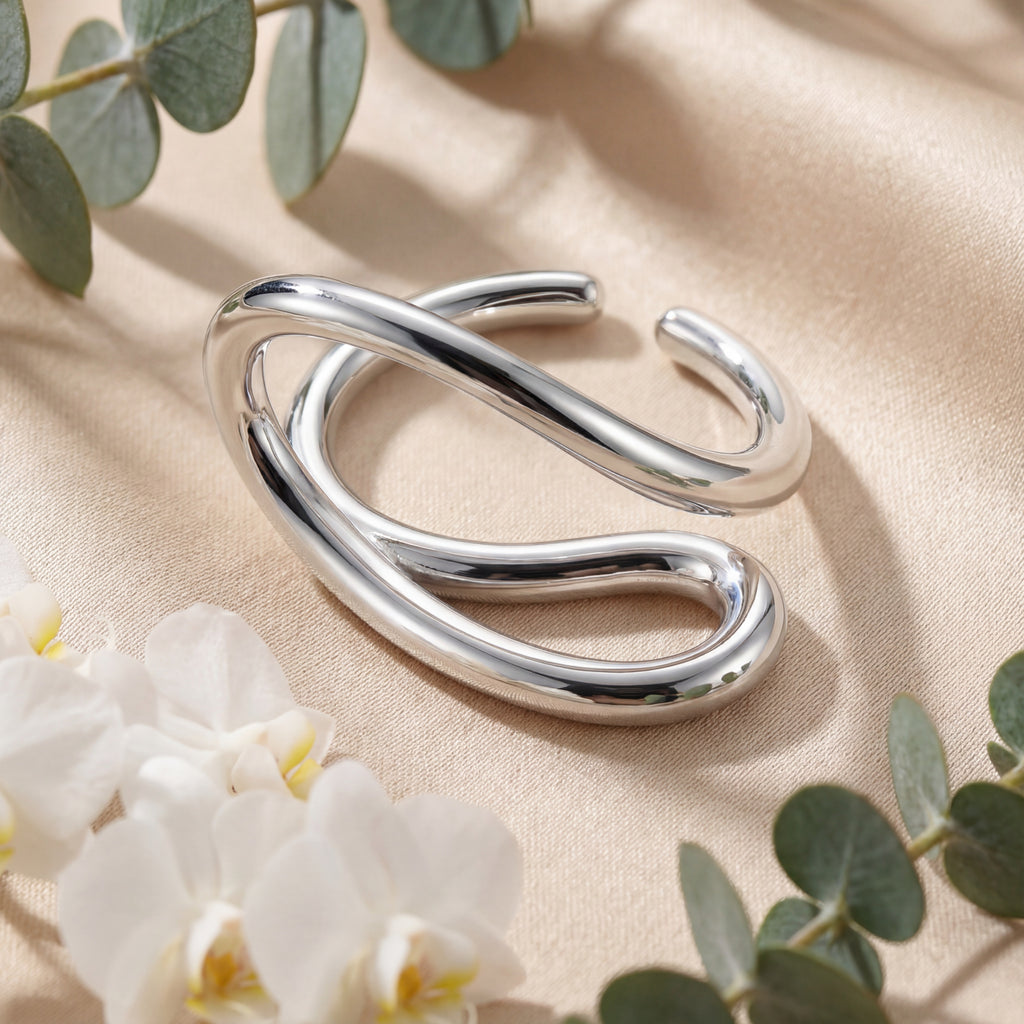 Korean The Sculptural Silver Coil Ring : YUFSRG223