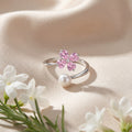 Korean Bloom & Luster Open-Cuff Ring : YUFSRG202