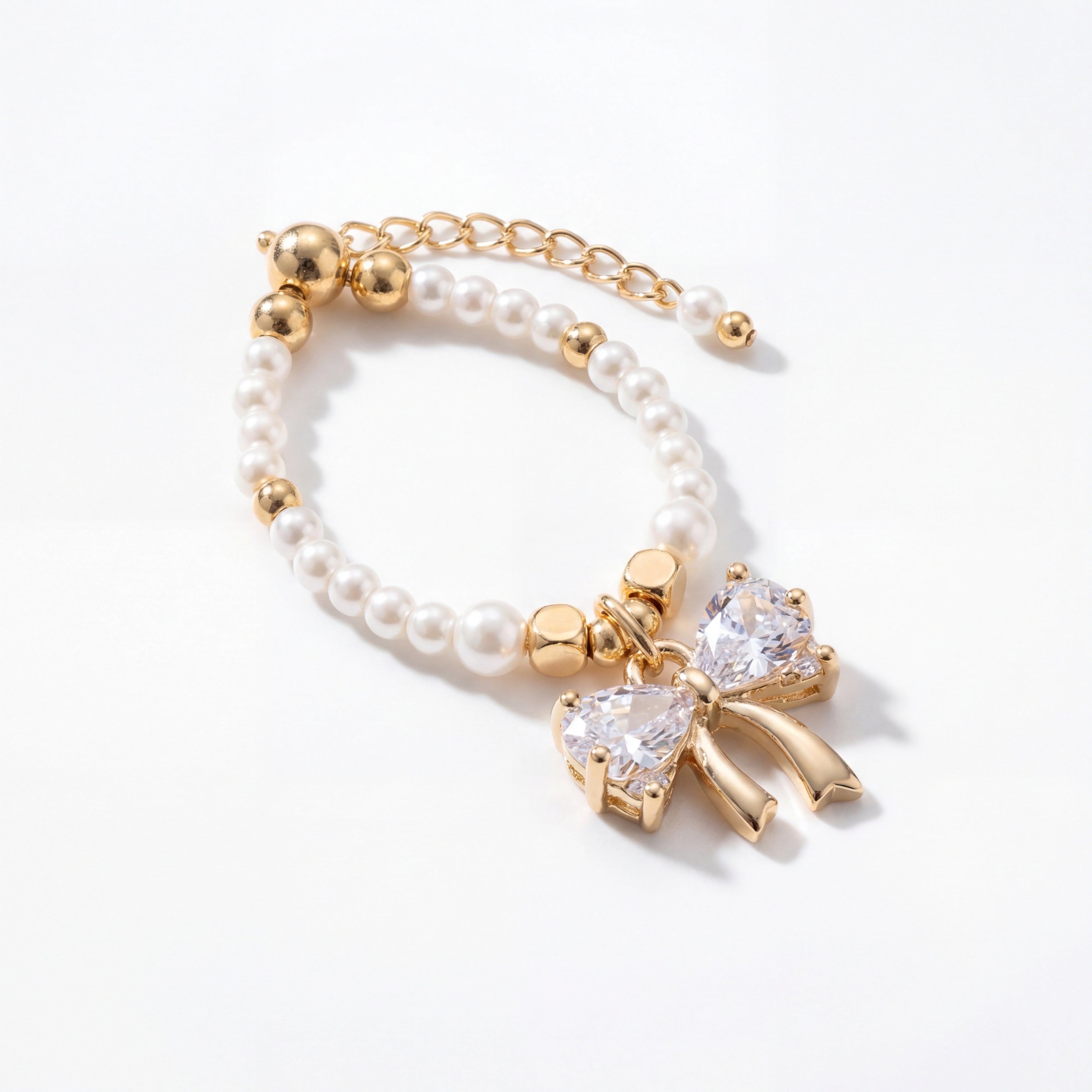 Korean Crystal Ribbon Beaded Ring : YUFSRG221