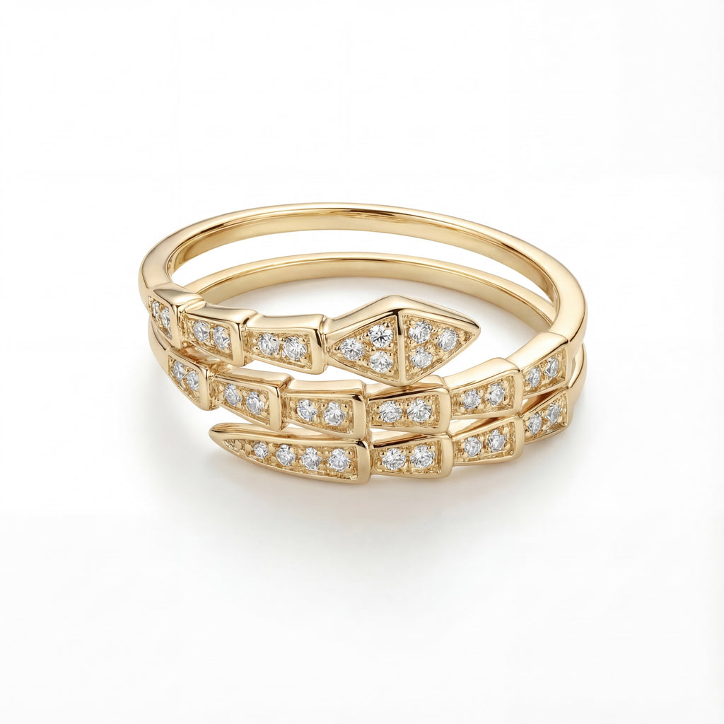 Korean Geometric Triple-Layer Sparkle Band : YUFSRG003-YG