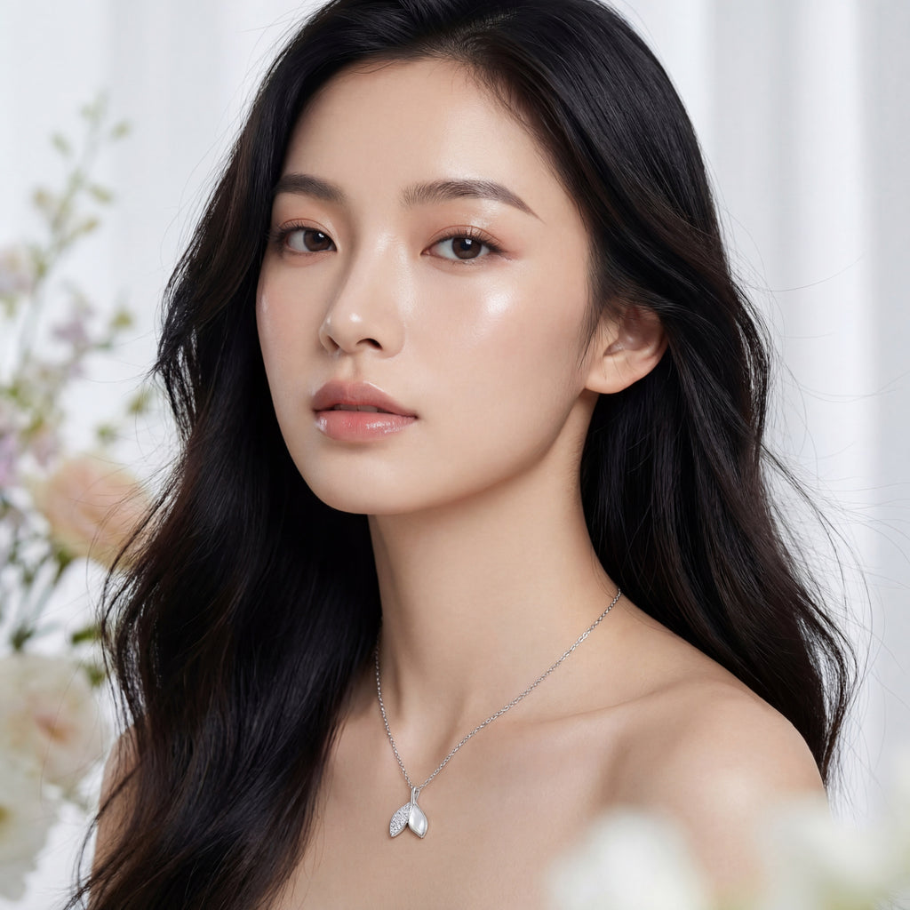 Korean Dual-Leaf Pendant : YUFSNL234