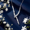 Korean Tapered Baguette Y-Necklace : YUFSNL233