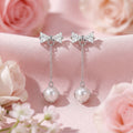 Korean Bow & Moonstone-Style Drops : YUFSER258