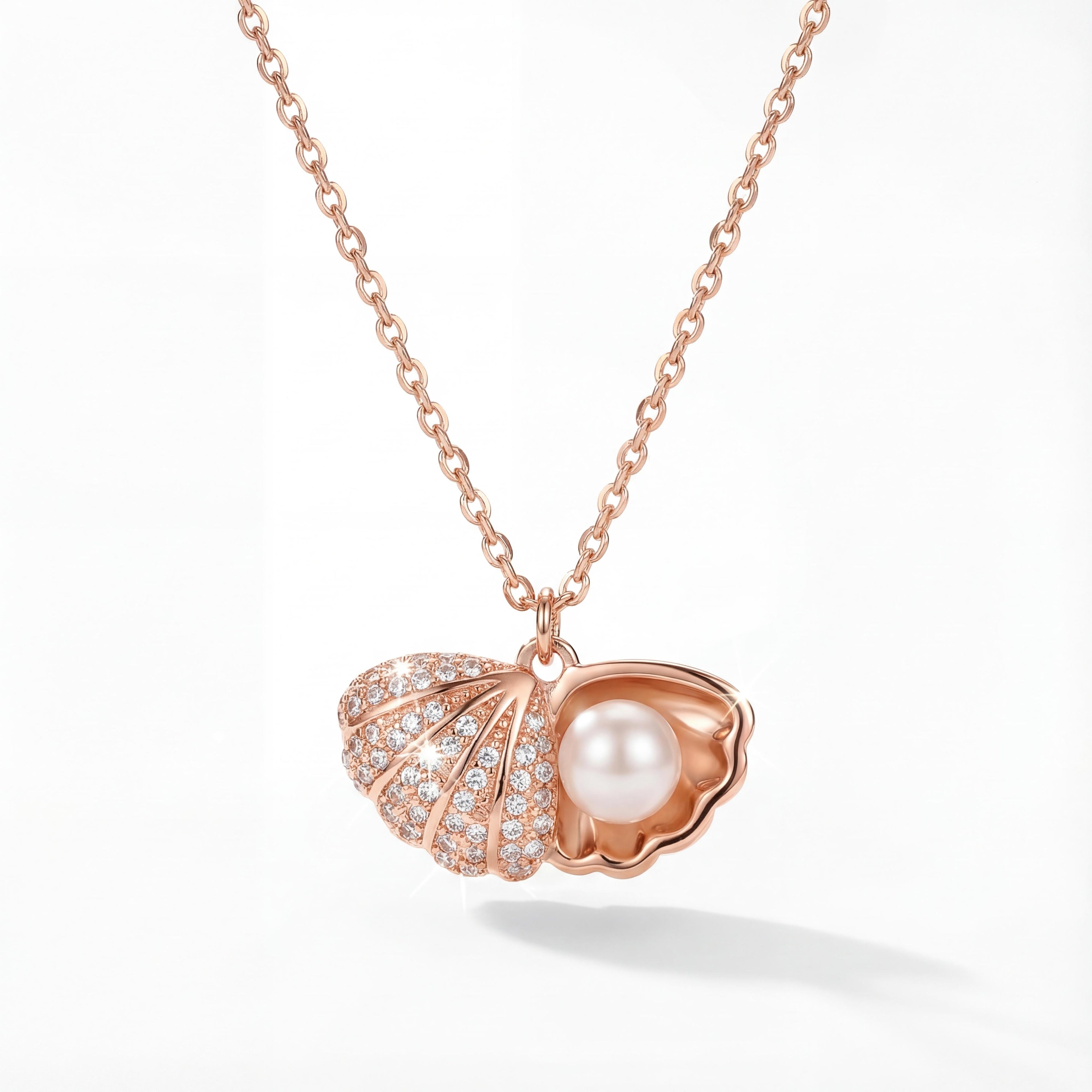 Themermaid'S Treasure" Double Shell & Pearl Necklace : YUFSNL210