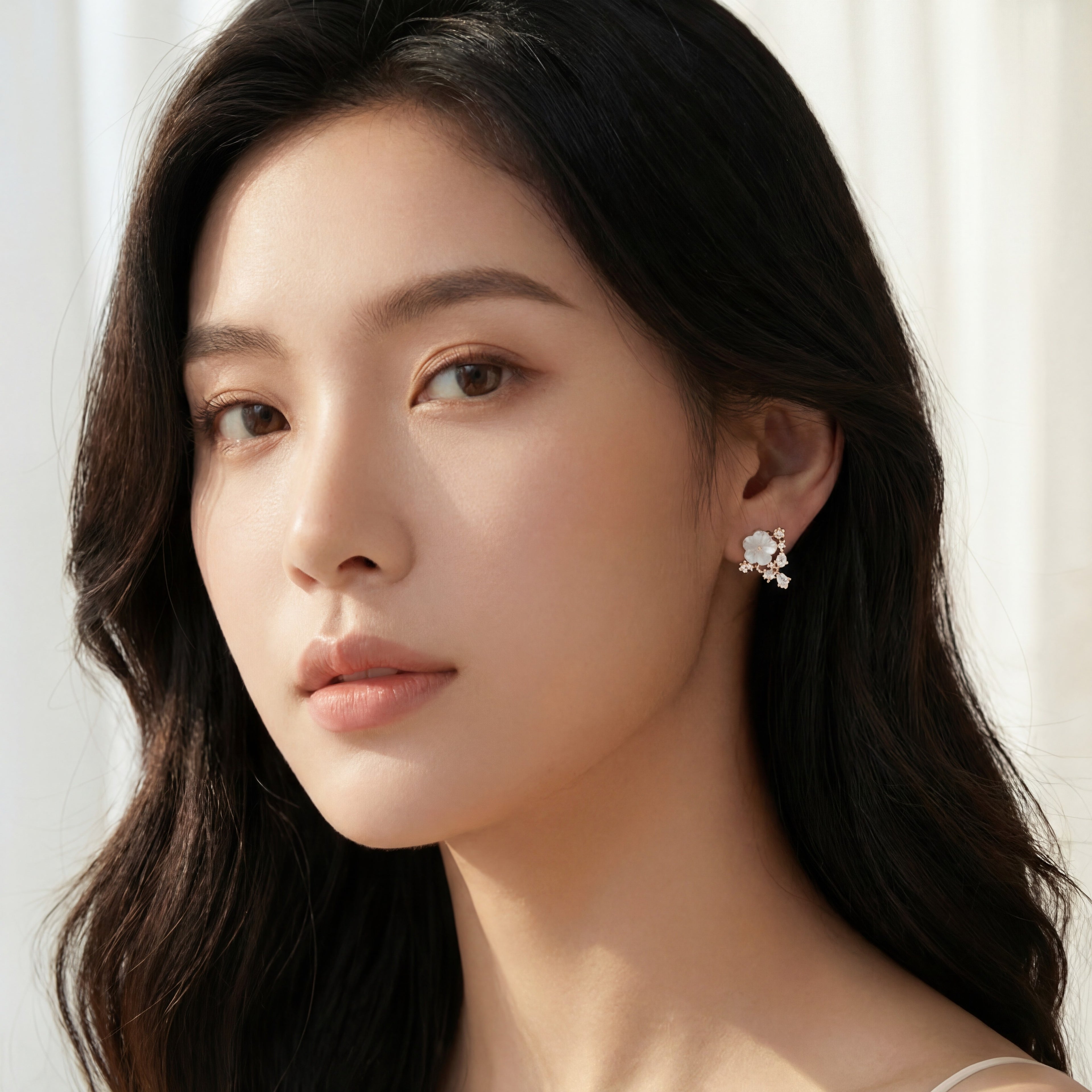 Luminious Flower Studded Earrings