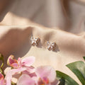 Korean Dainty Petal Bow Studs : YUFSER205