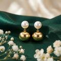 Korean Pearl Studs With Dome Drop