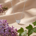Korean Heart Studded Necklace : YUFSNL203
